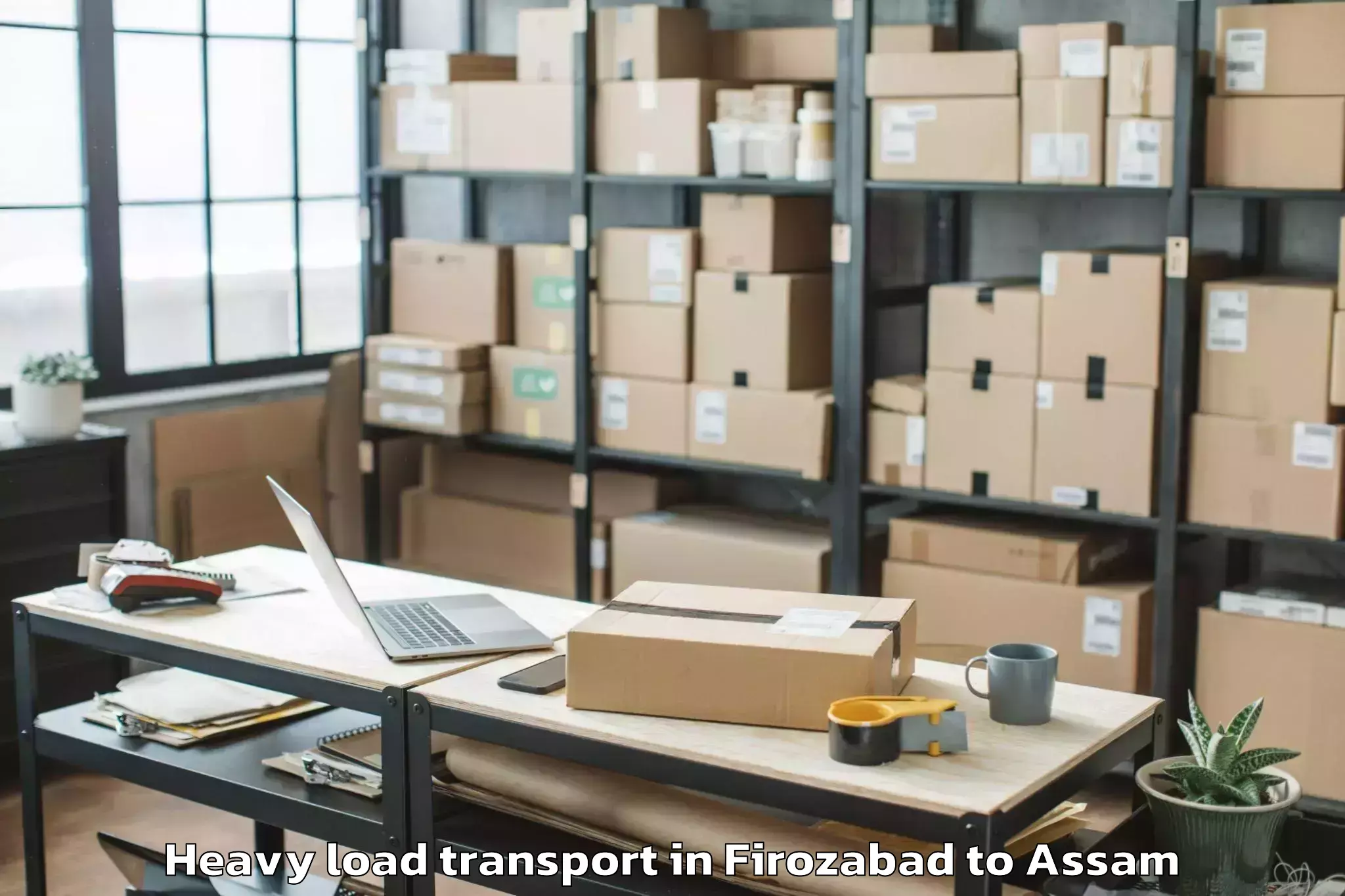 Hassle-Free Firozabad to Dibrugarh Heavy Load Transport